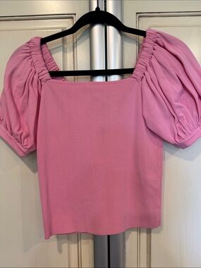 Grey Lab pink crop knit top NWT small